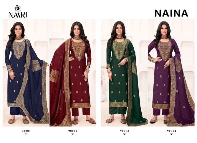 Naina By Naari Muslin Jacquard Designer Salwar Kameez Wholesale Market In Surat
